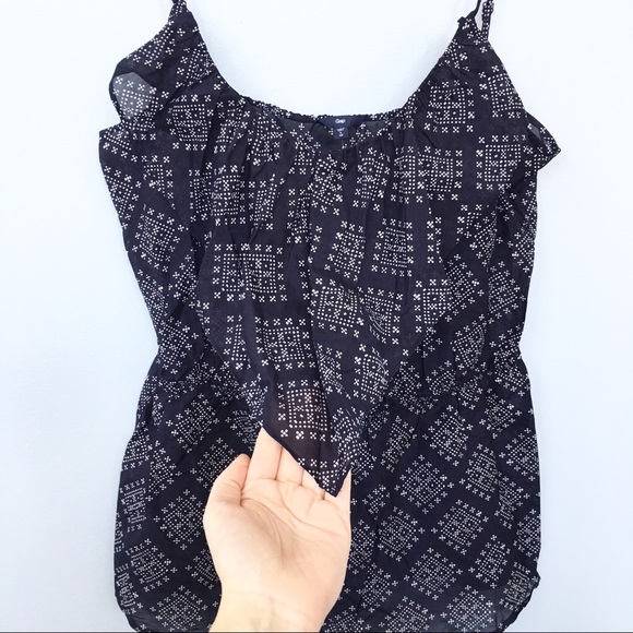 NWT GAP Ruffled Cami in Navy - Size L Tall - Picture 3 of 8